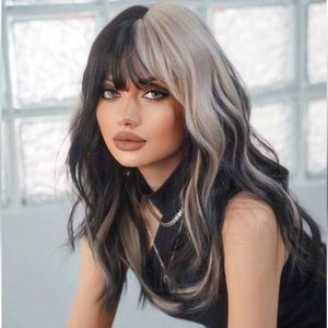 SPLIT DYE SYNTHETIC WIG WITH BANGS